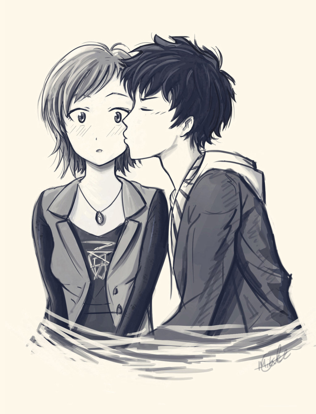 Boy Kissing Girl Drawing at GetDrawings | Free download
 Boy And Girl Hugging Drawing