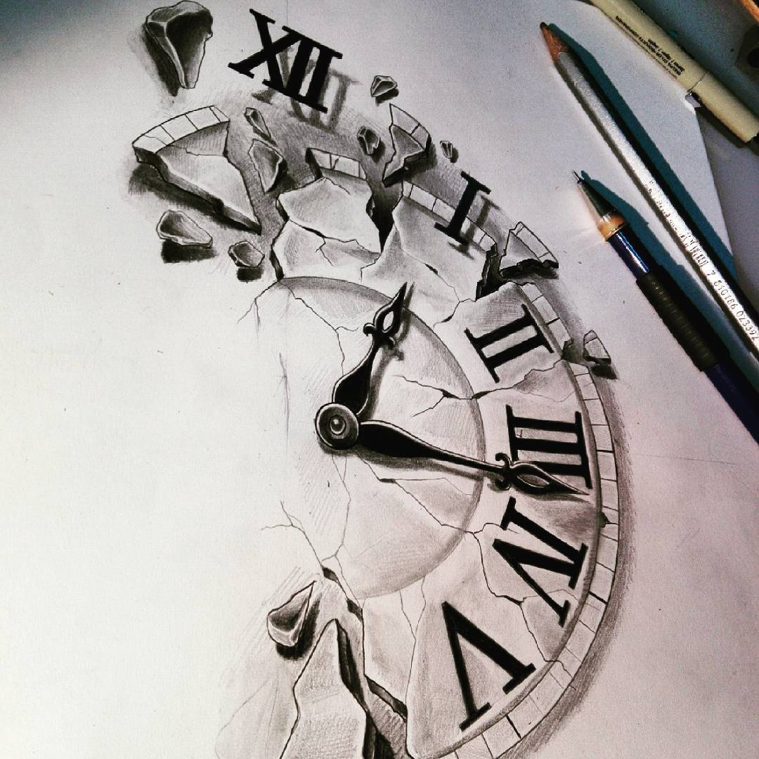  Sketch Broken Clock Drawing with Realistic
