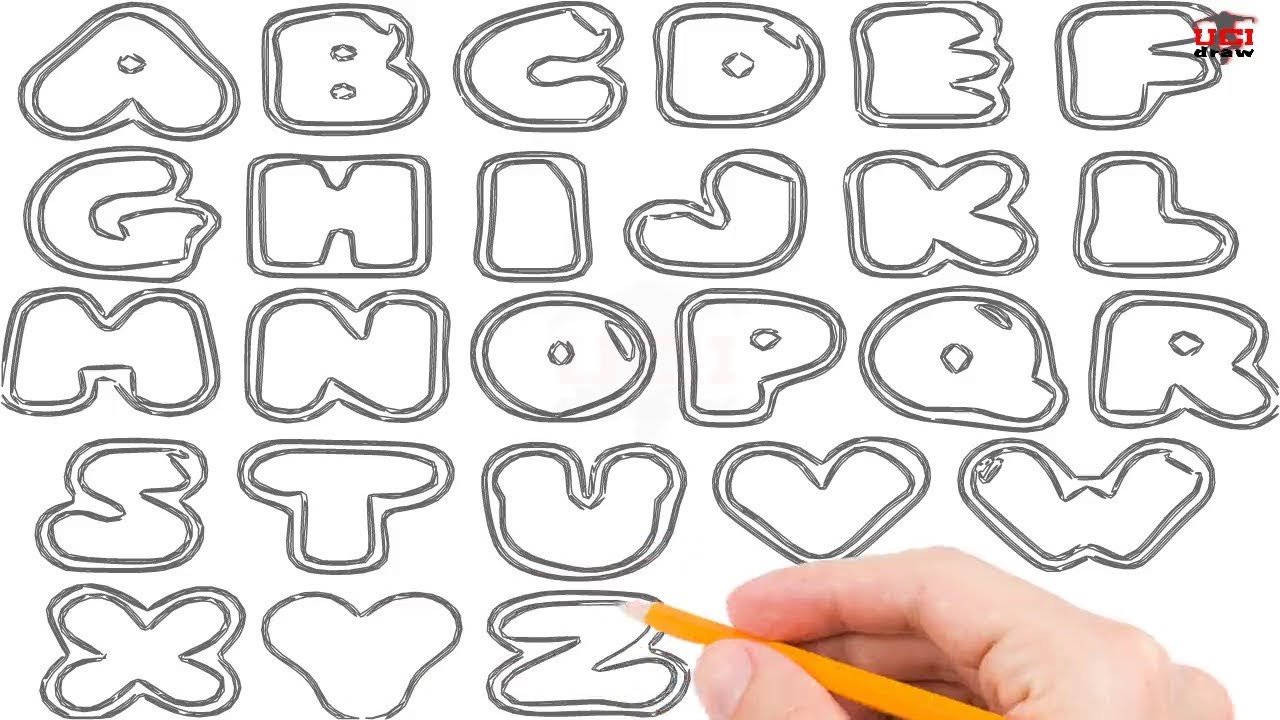 How To Draw A In Bubble Letters