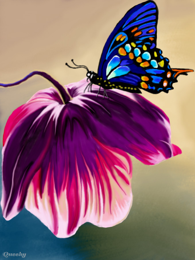 Butterfly And Flower Drawing at GetDrawings | Free download