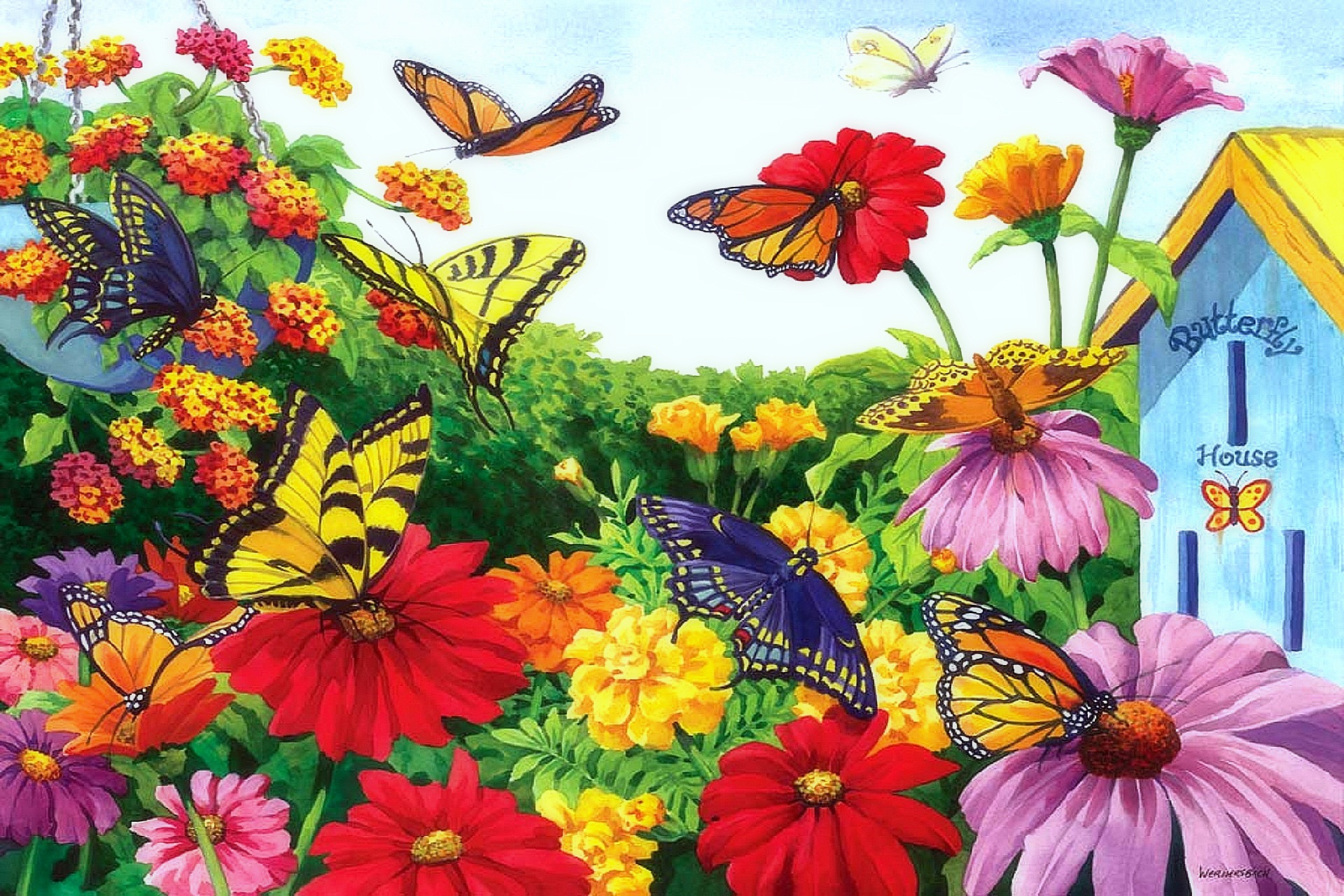 Butterfly Easy Flower Garden Drawing Images / Easy butterfly and flower