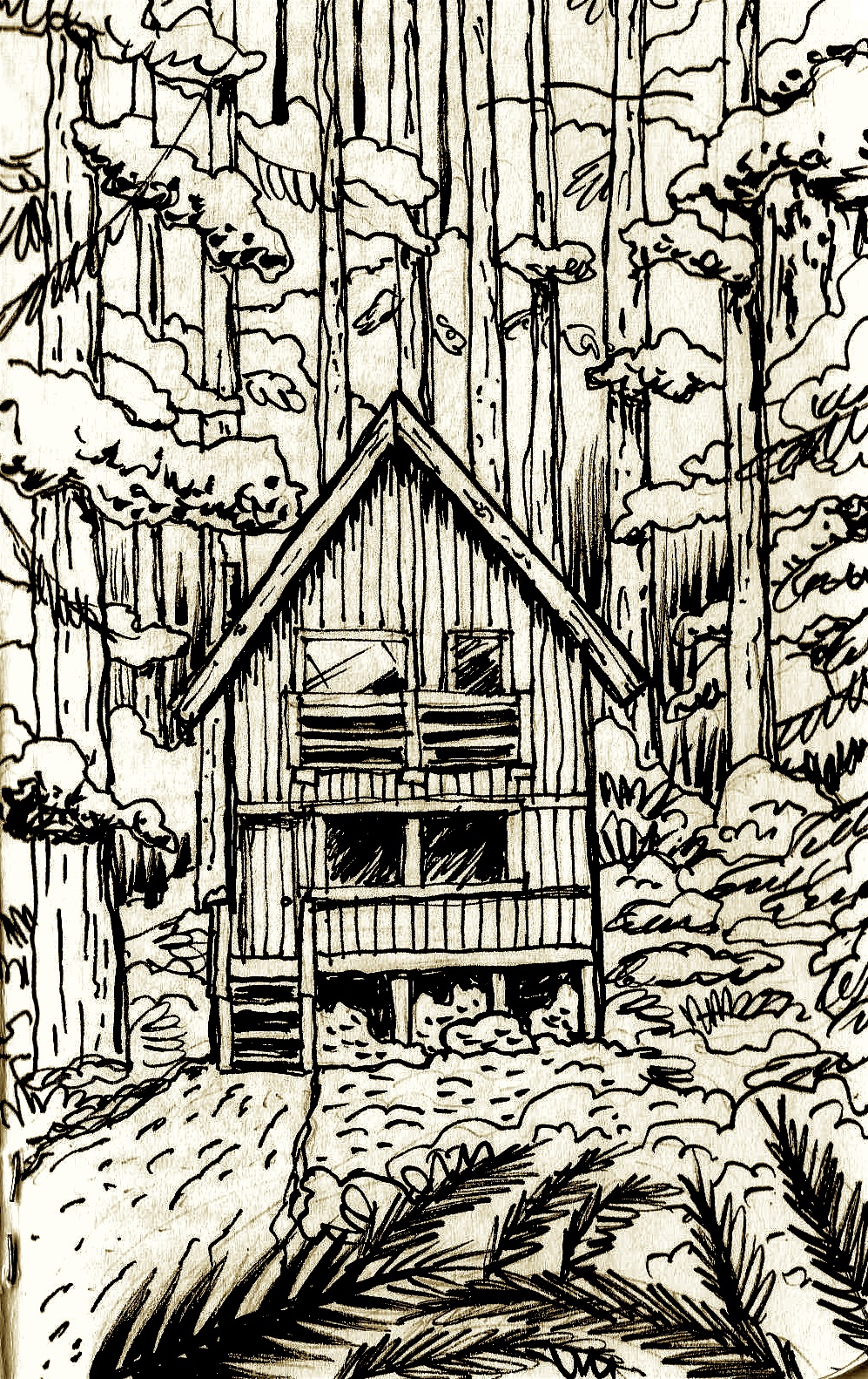 Cabin In The Woods Drawing at GetDrawings Free download