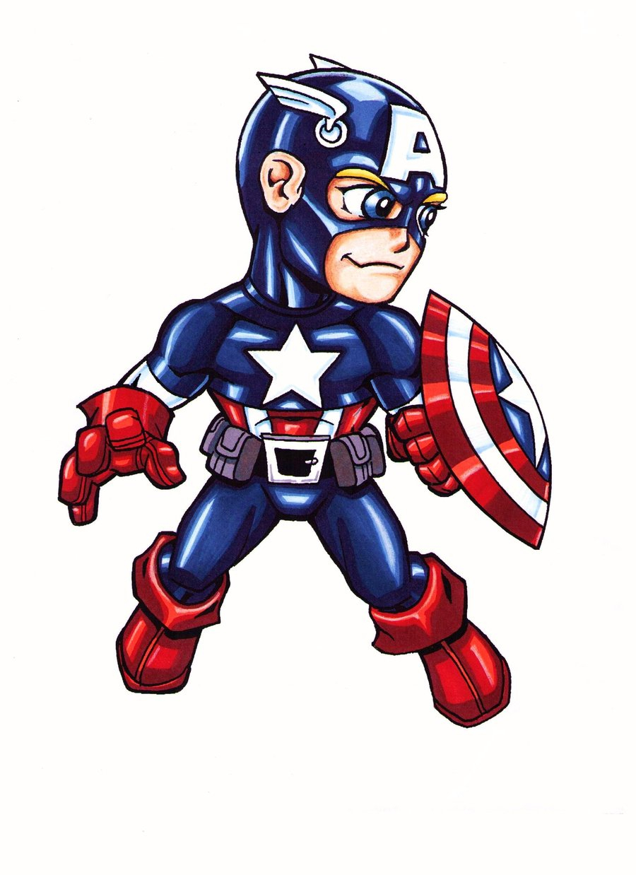 Капитан Америка мультяшный Марвел