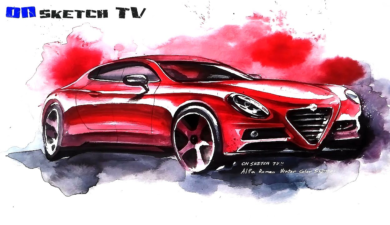 Sketch Car Drawing With Color