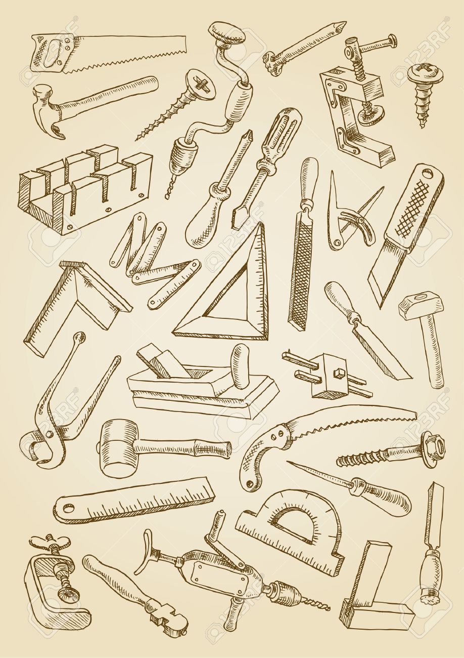 Carpentry Tools Drawing at GetDrawings | Free download