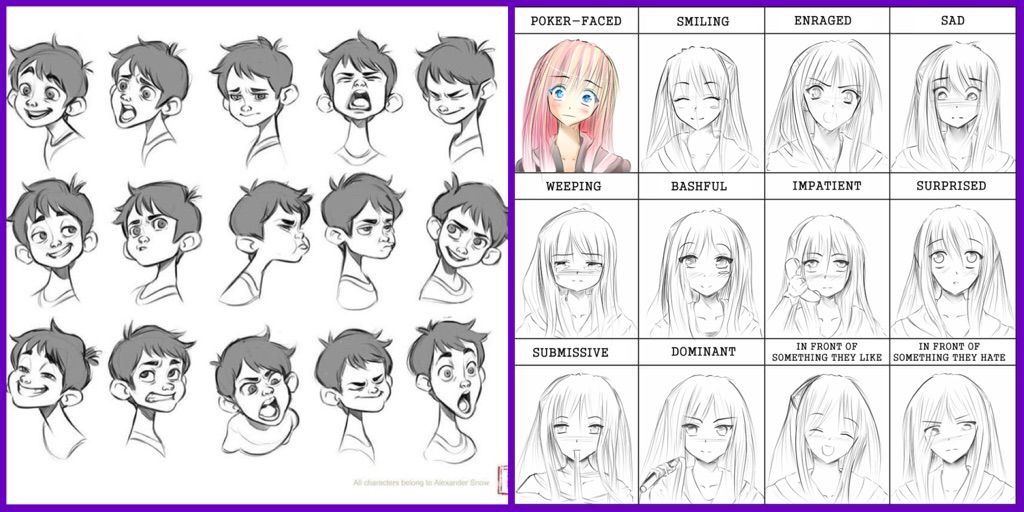 face expressions drawings