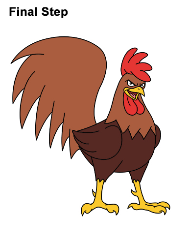 Cartoon Rooster Drawing At Getdrawings Free Download