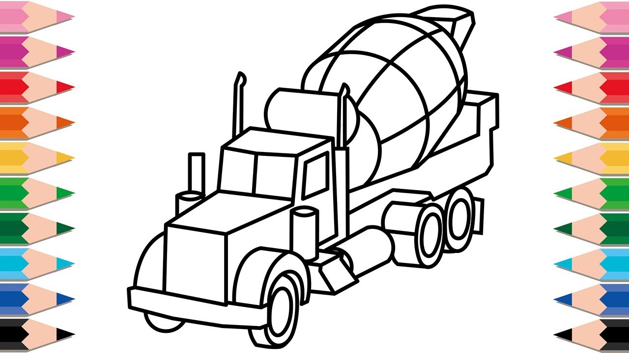 Cement Truck Drawing at GetDrawings | Free download