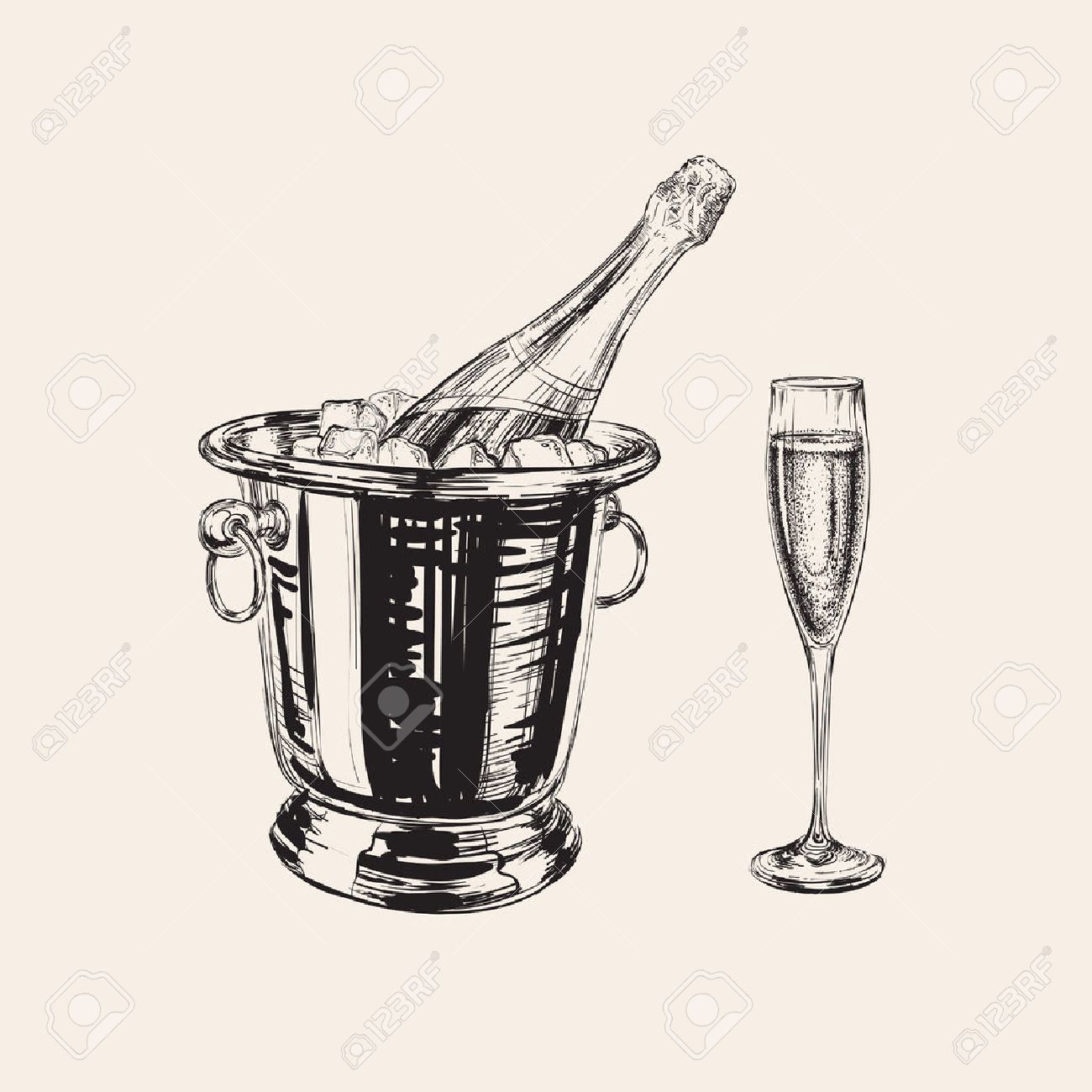 Champagne Bottle Drawing at GetDrawings Free download