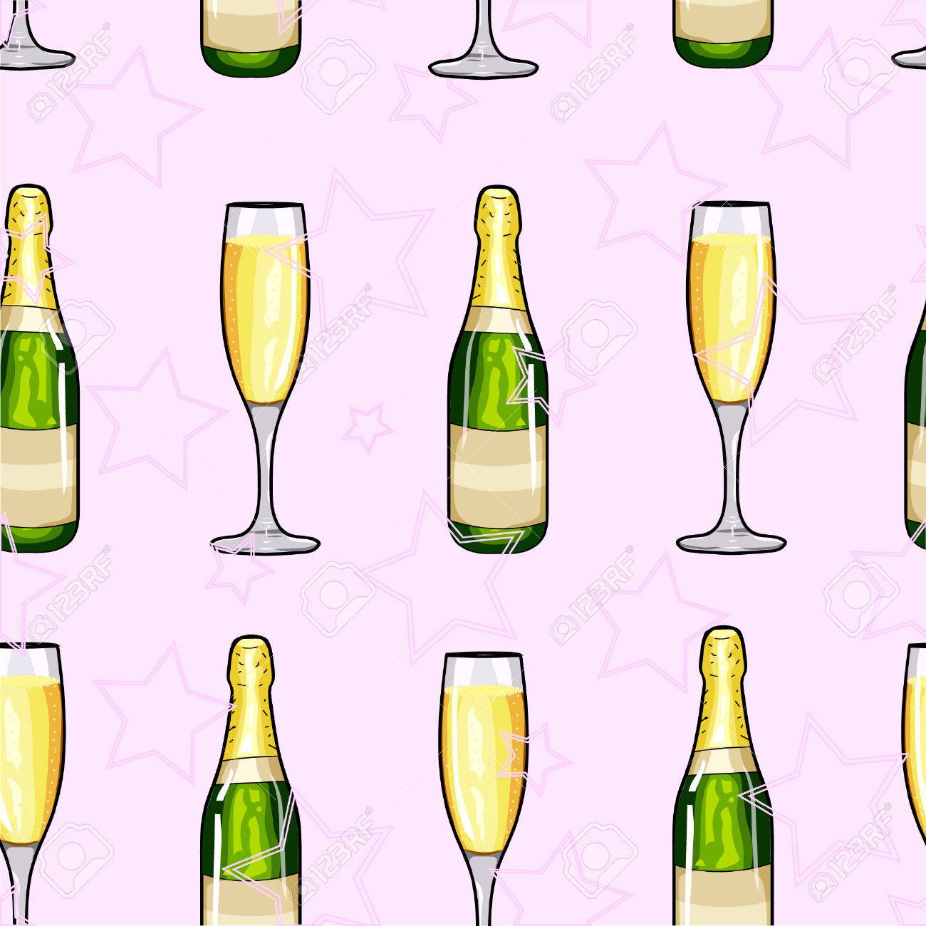 Champagne Bottle Drawing at GetDrawings | Free download
