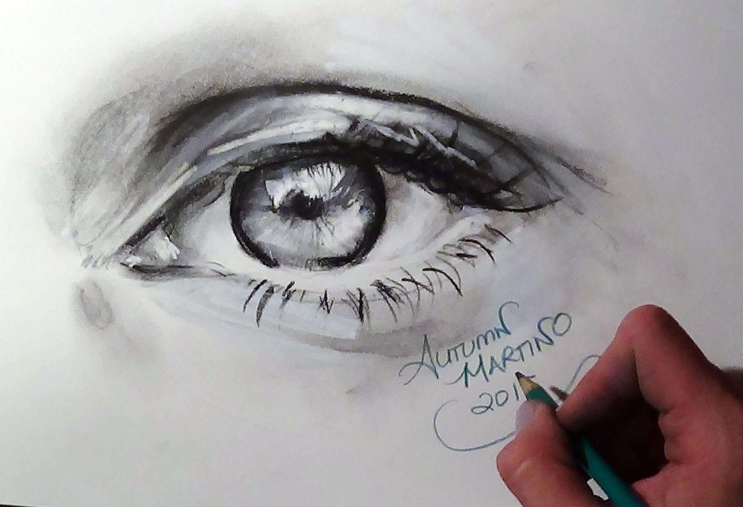 Рисунки угольным карандашом глаза