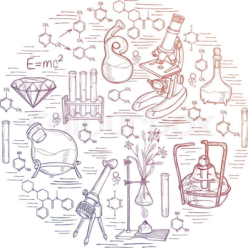 Unique Science Lab Drawing Sketch with simple drawing