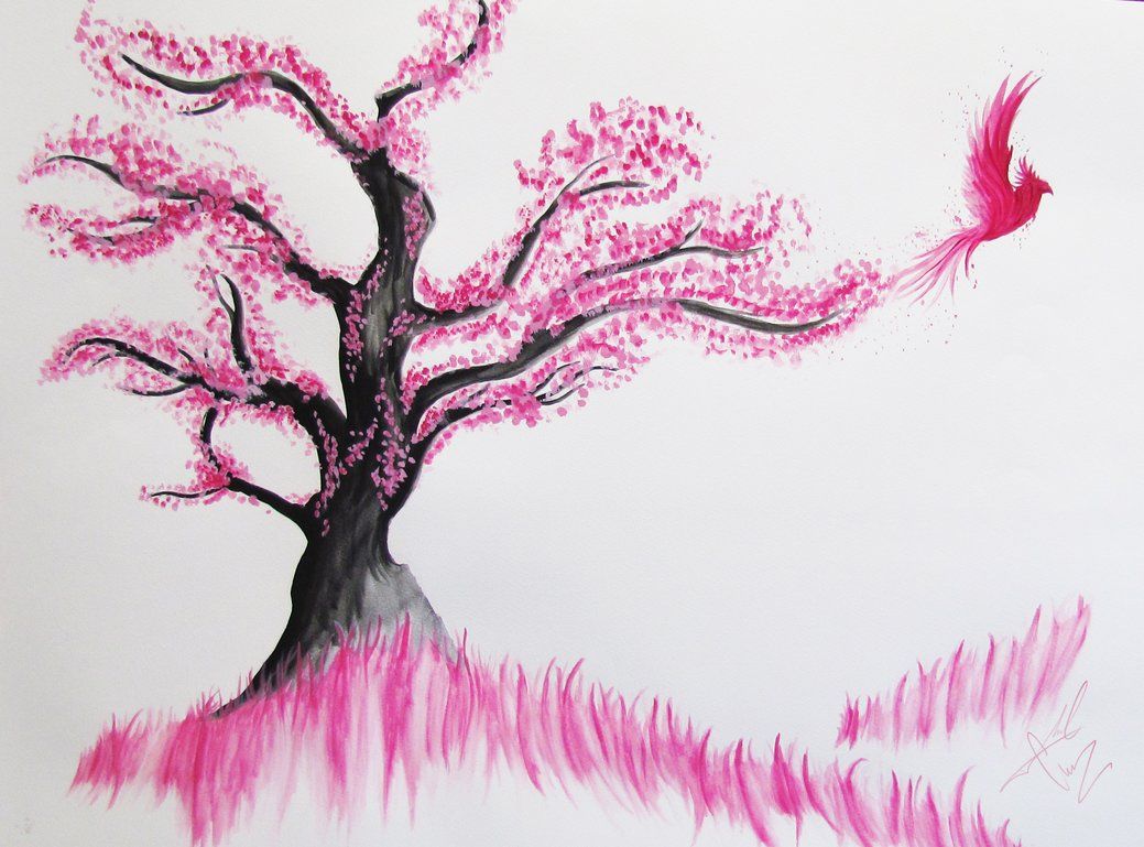 Cherry Blossom Tree Drawing Easy at GetDrawings | Free download