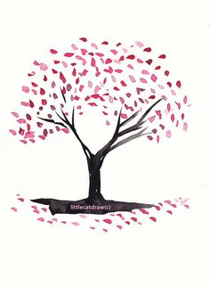 Cherry Blossom Tree Drawing Easy at GetDrawings | Free download