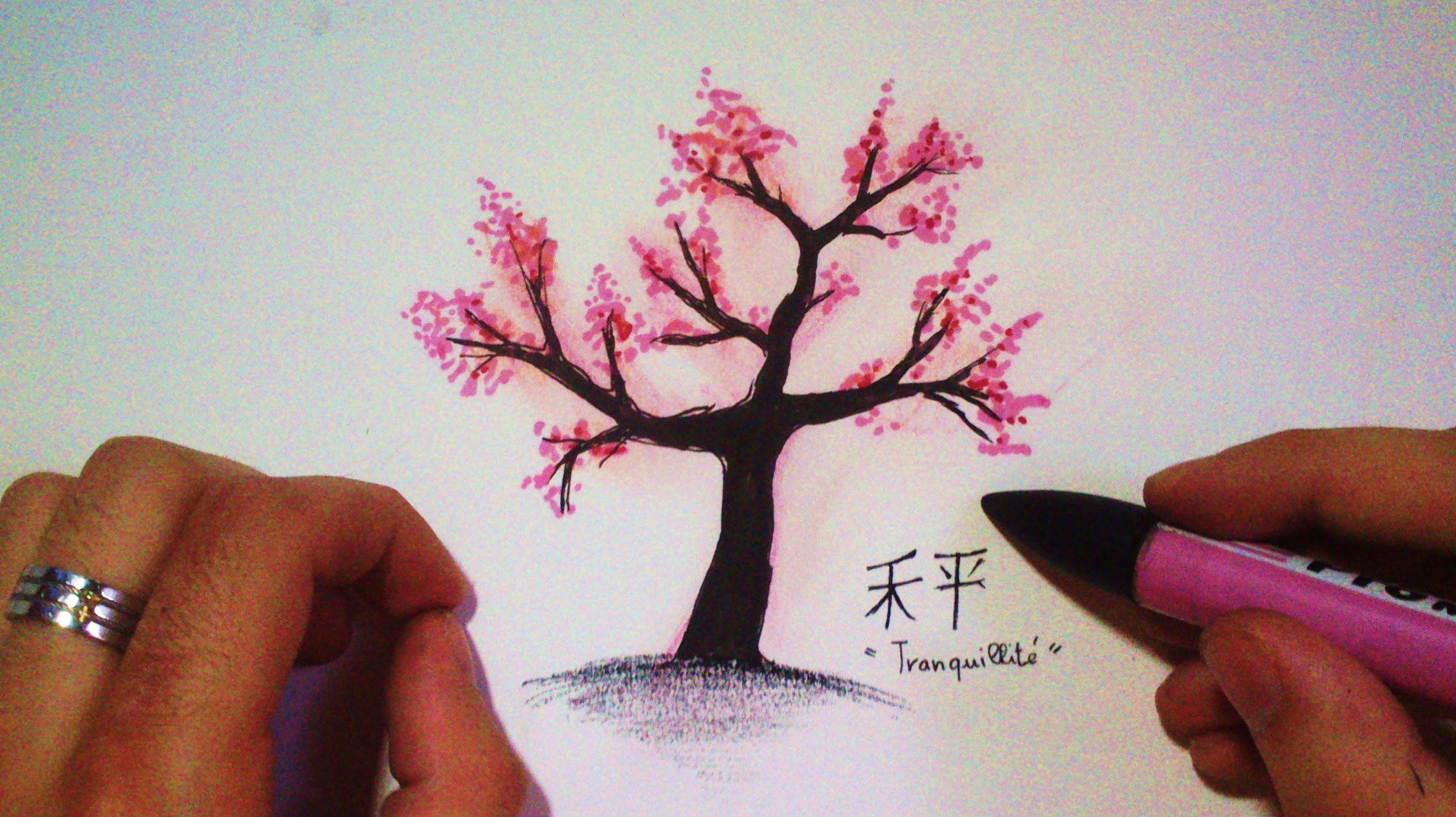 Anime Easy Cherry Blossom Tree Drawing / How to draw CHERRY BLOSSOM