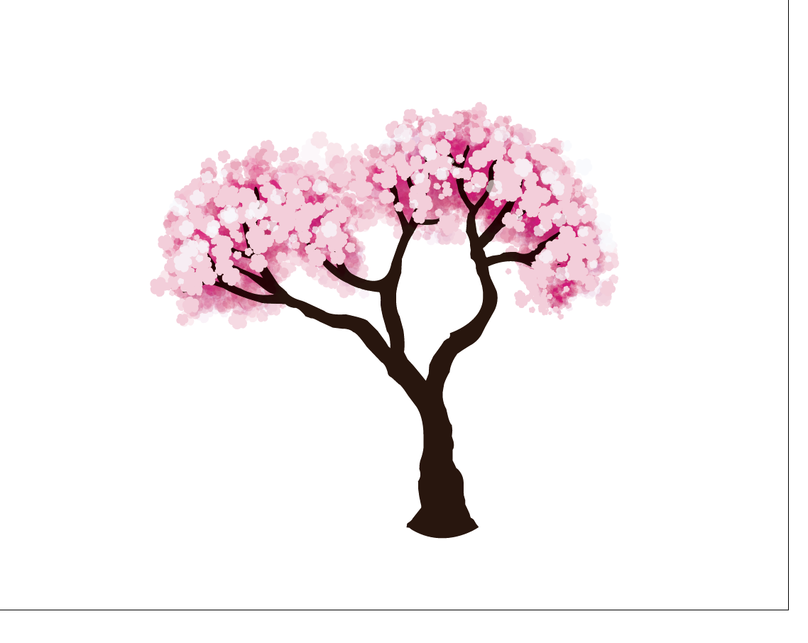 How To Draw Sakura Tree Easy