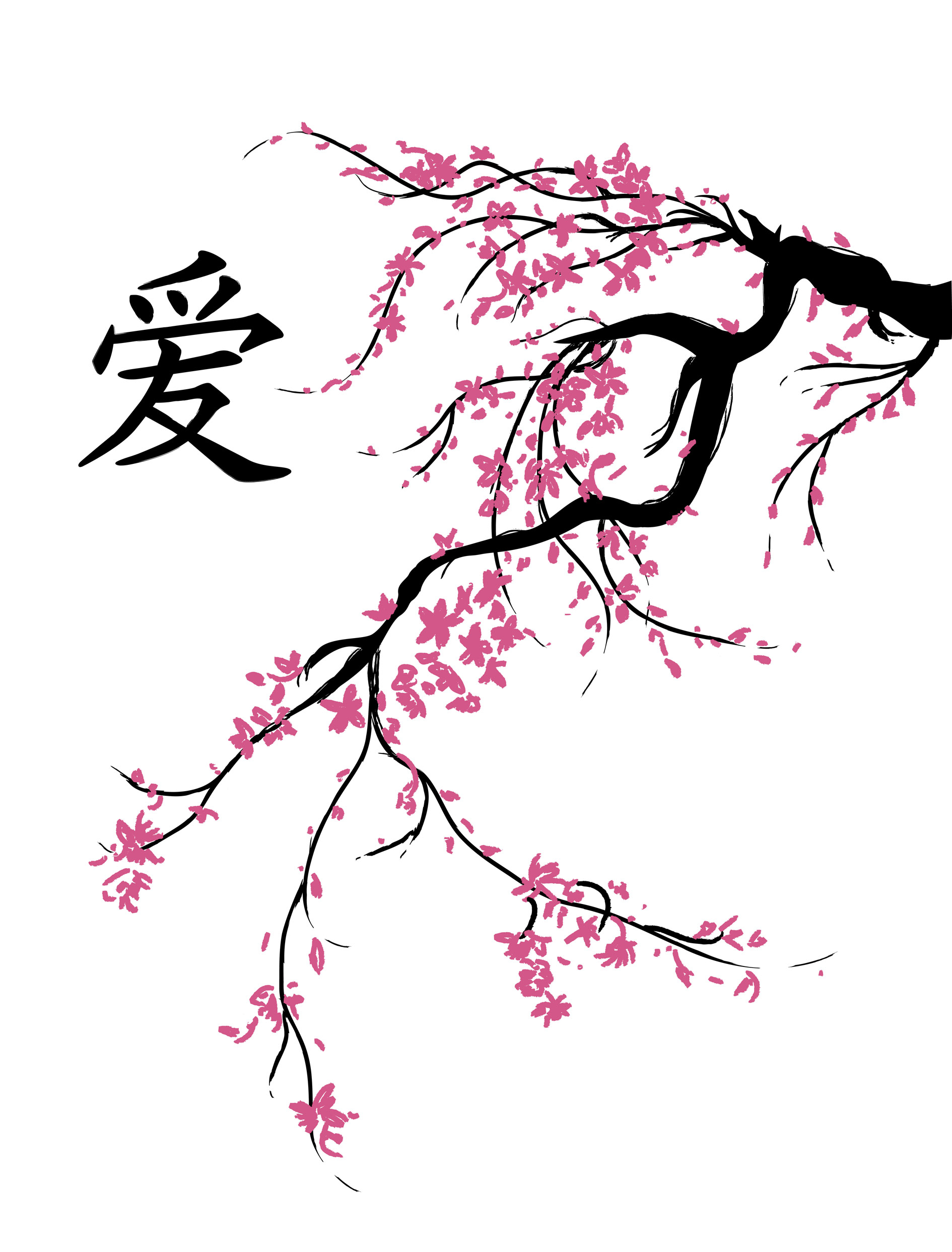 Cherry Tree Drawing at GetDrawings | Free download