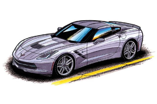 Chevrolet Corvette Drawing At GetDrawings | Free Download