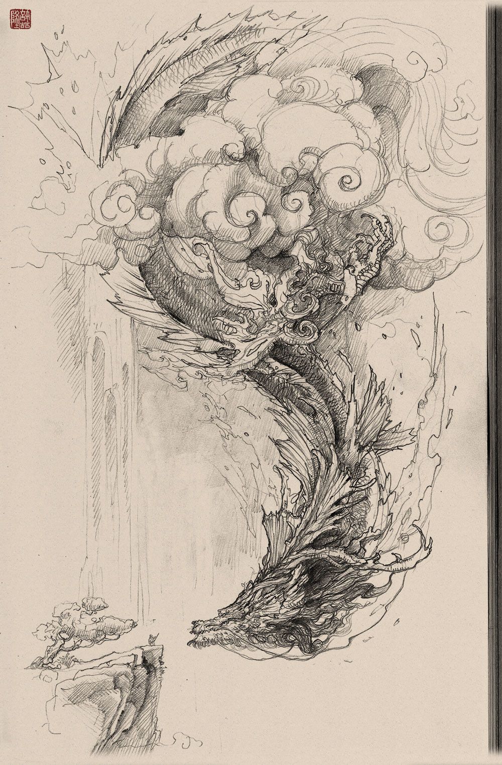 Chinese Dragon Pencil Drawing at GetDrawings Free download