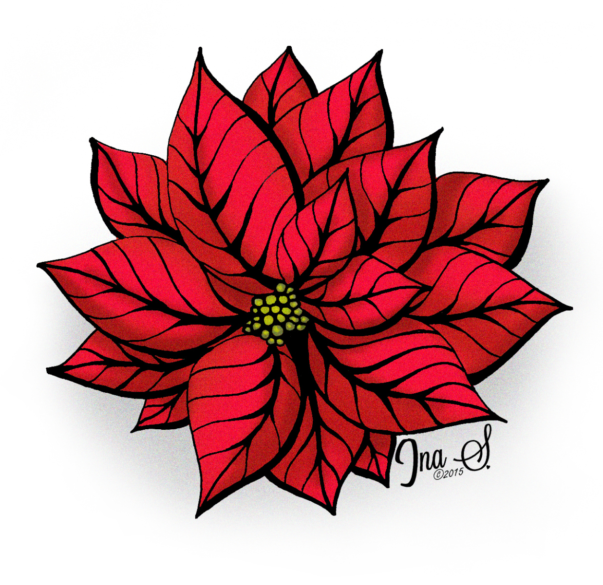 Christmas Poinsettia Drawing at GetDrawings Free download