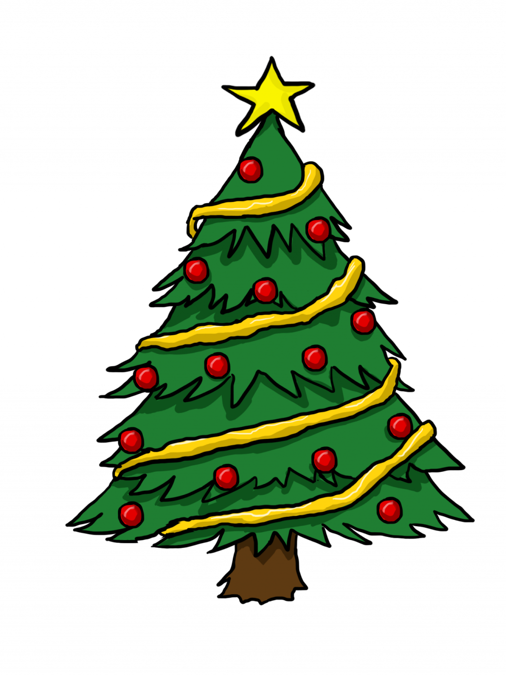 Christmas Tree Drawing For Coloring at GetDrawings | Free download