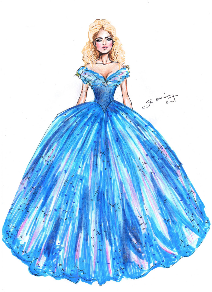 Cinderella Dress Drawing at GetDrawings | Free download