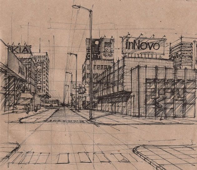 Cityscape Perspective Drawing At Getdrawings Free Download