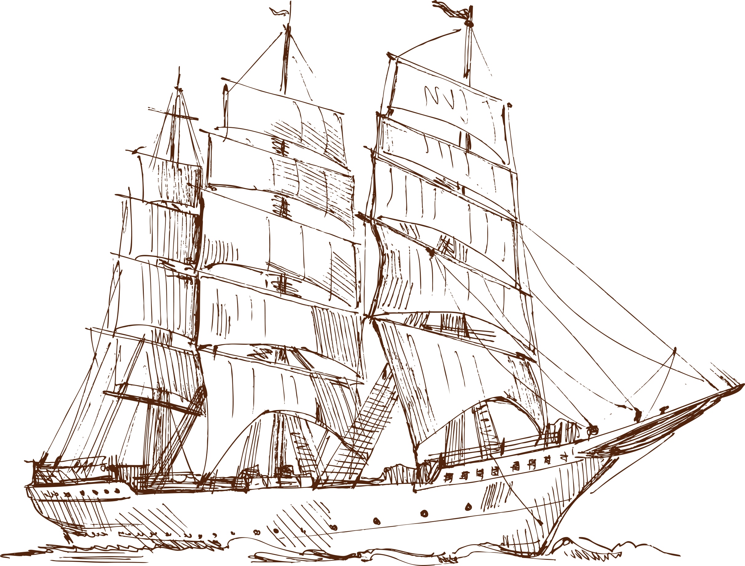 Drawing of an old ship