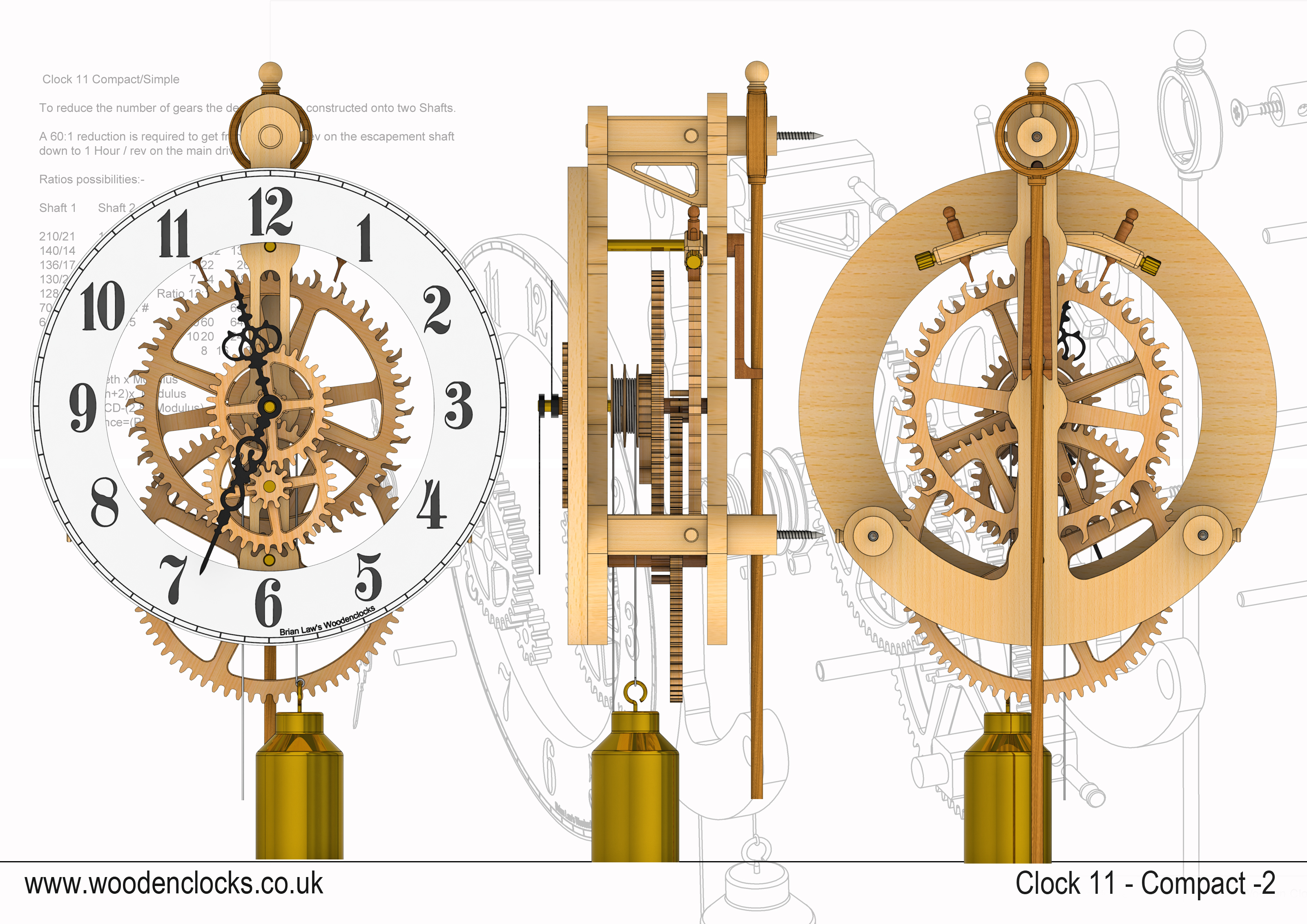 Деревянные часы чертежи