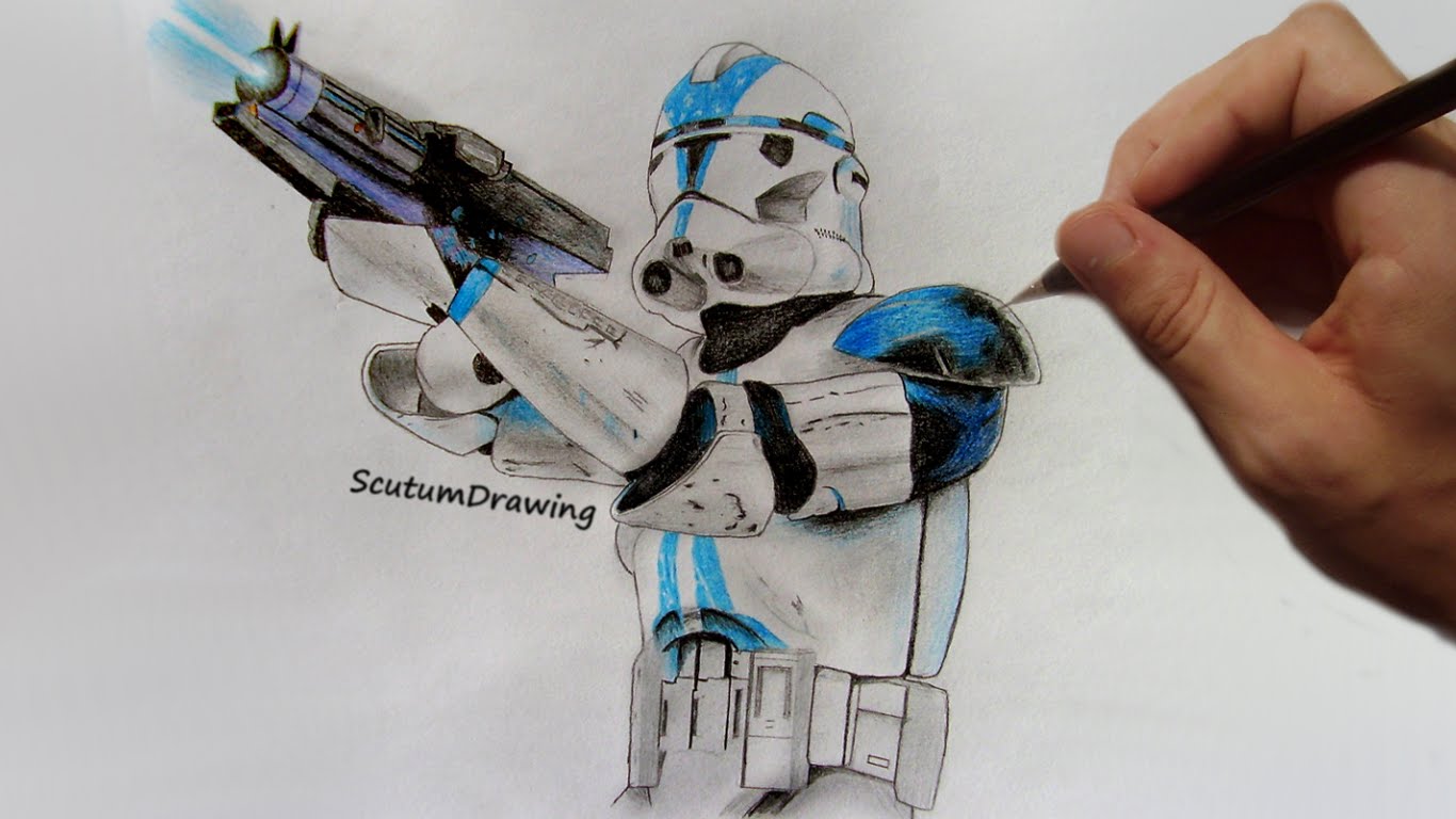 drawing of clone trooper