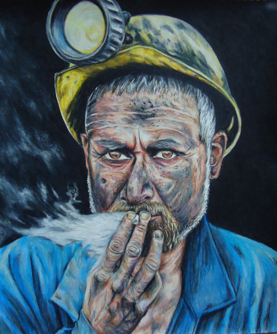 570x687 Original Coal Miner Art.