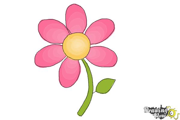 Flower Drawing Colour Simple - img-mega