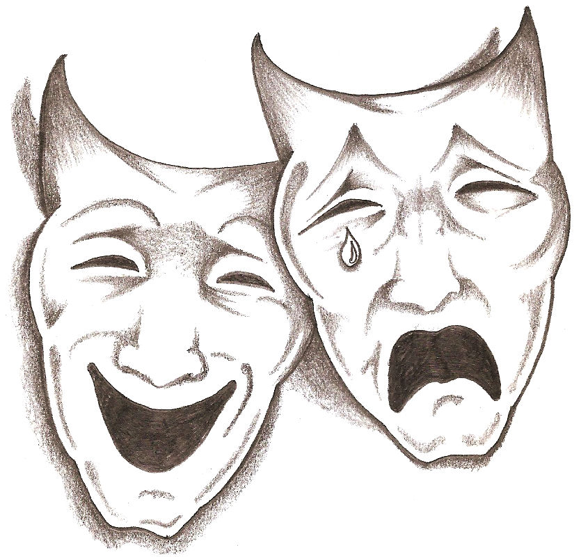 Comedy And Tragedy Masks Drawing at GetDrawings Free download