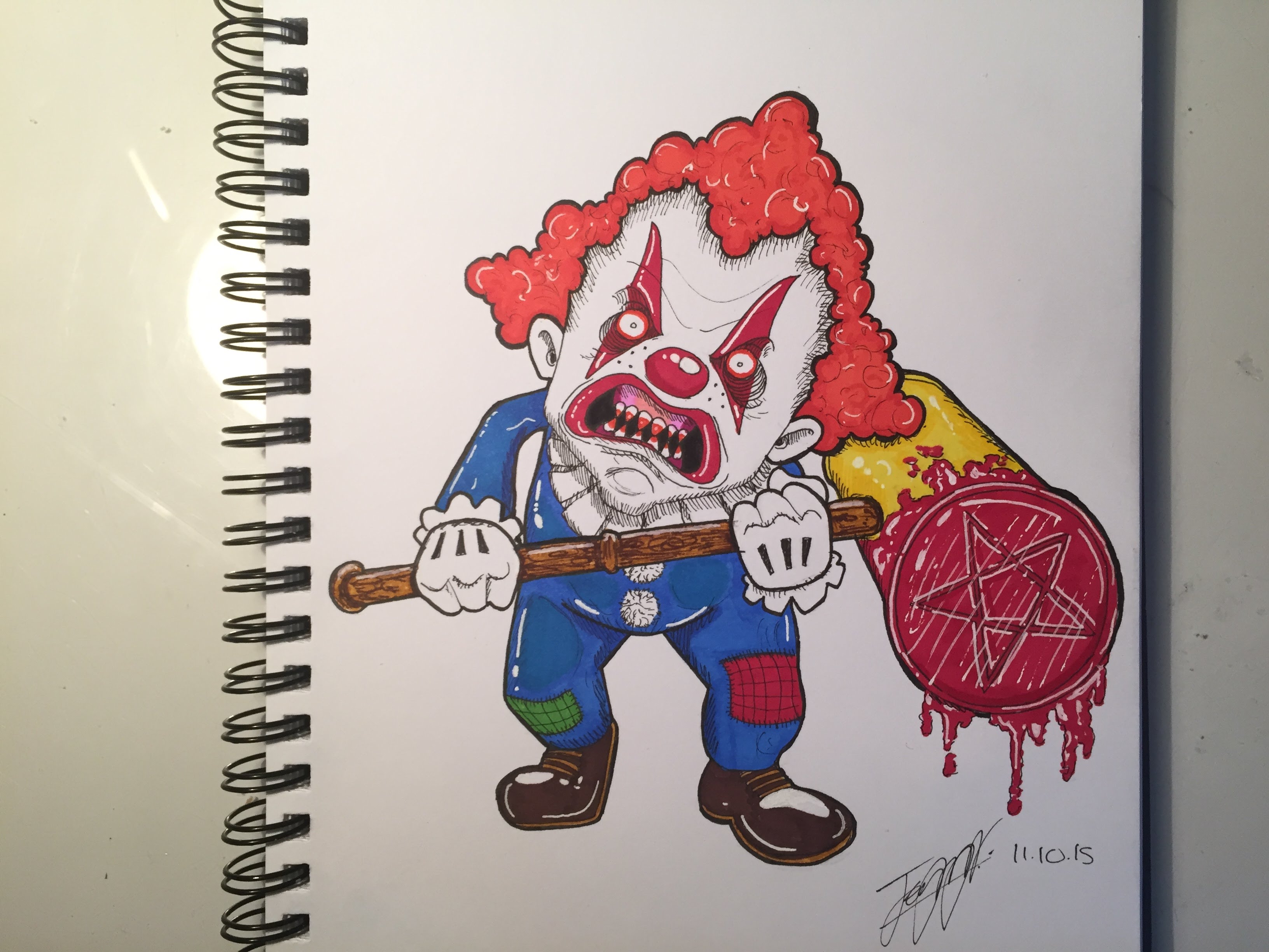 Нарисовать клоуна убийцу