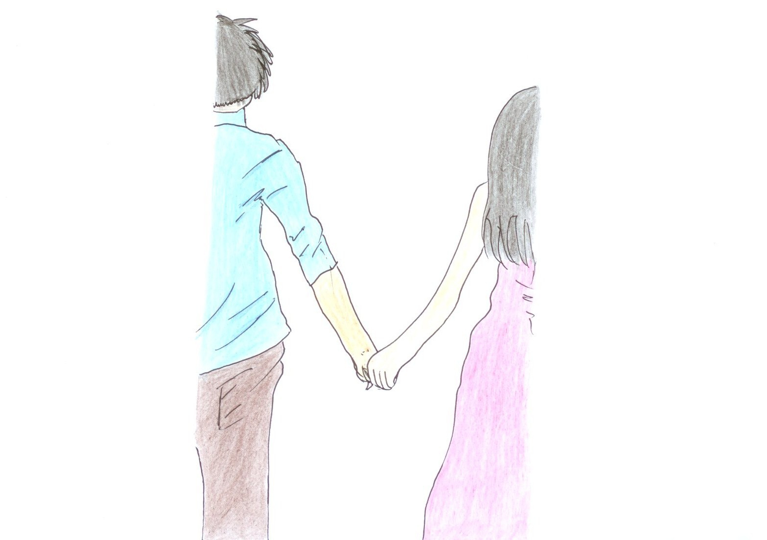 Couples Holding Hands Drawing at GetDrawings Free download