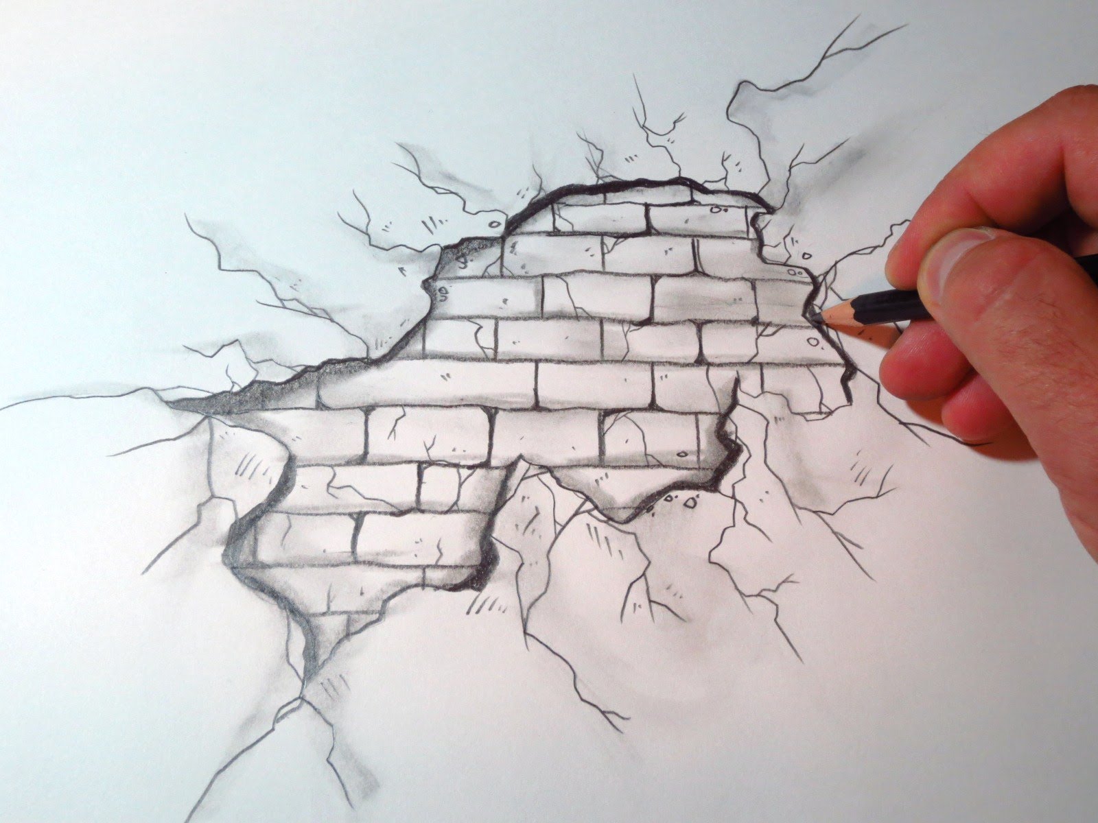 Cracked Brick Wall Drawing at GetDrawings Free download