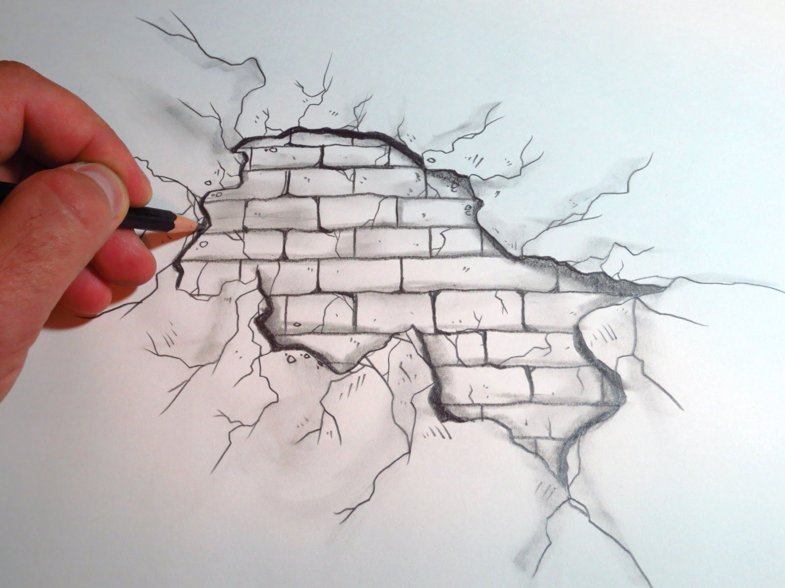 Cracked Brick Wall Drawing at GetDrawings Free download