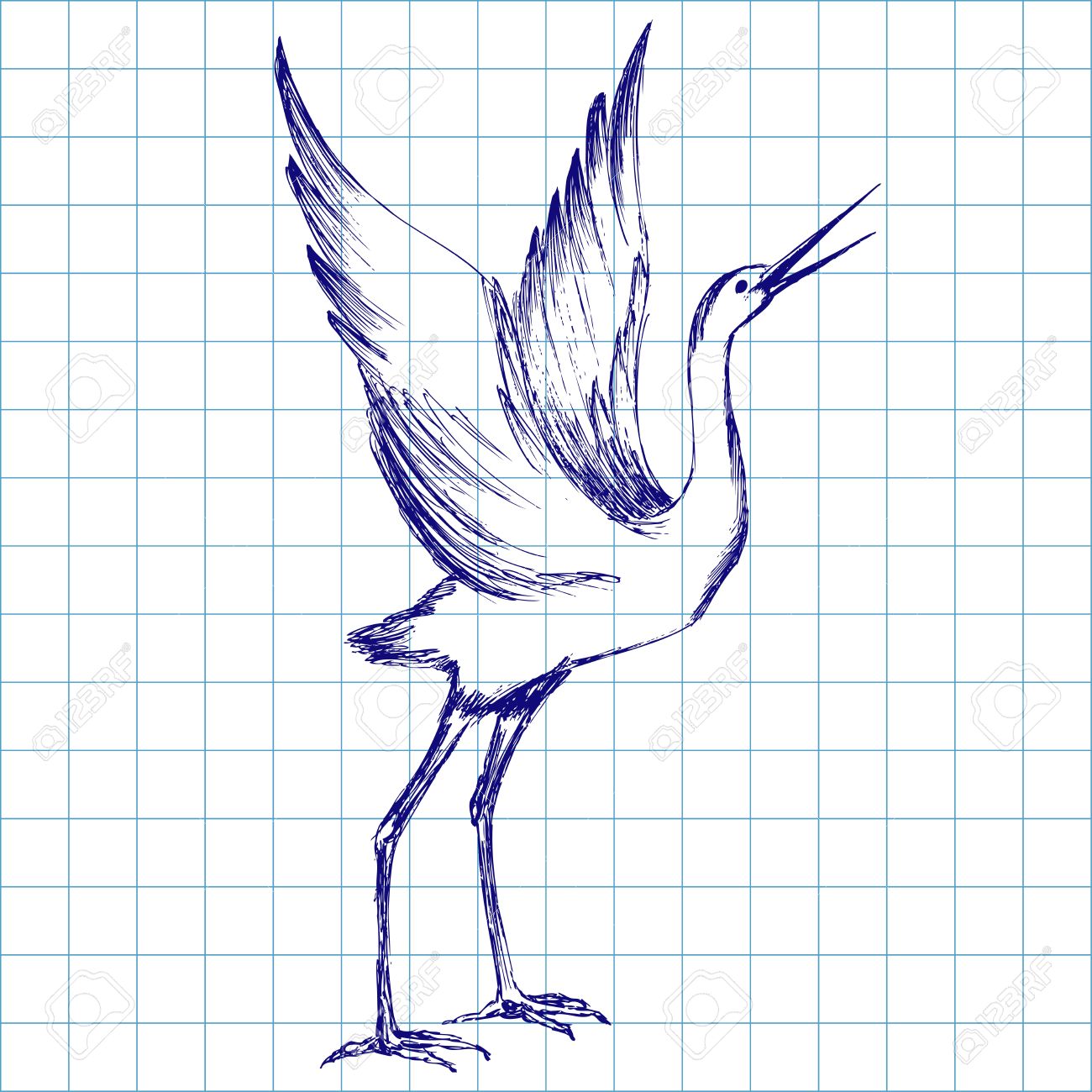 Crane Bird Drawing at GetDrawings | Free download