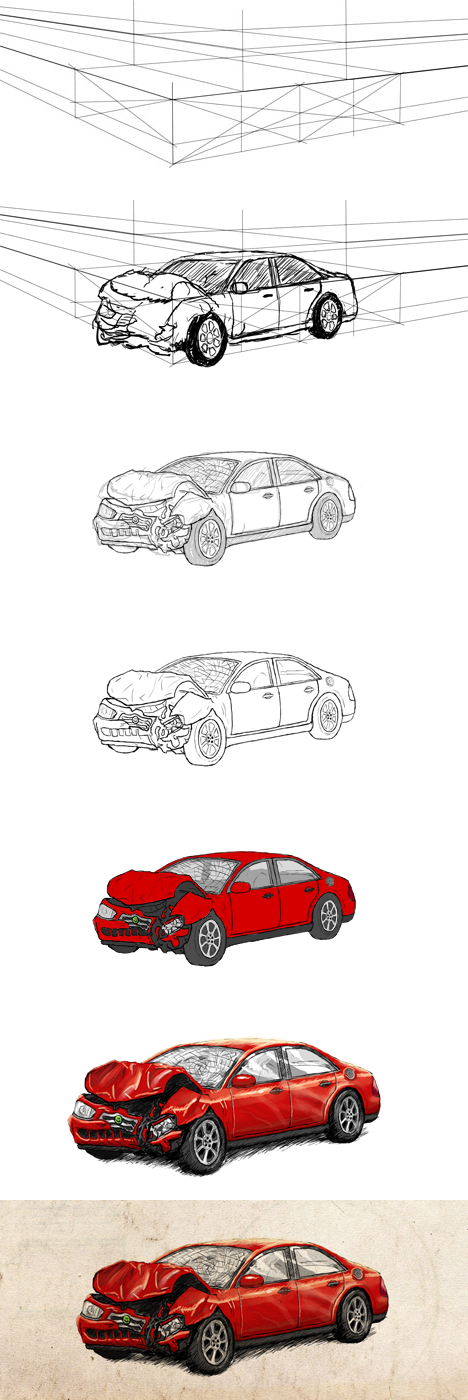 Crashed Car Drawing at GetDrawings | Free download