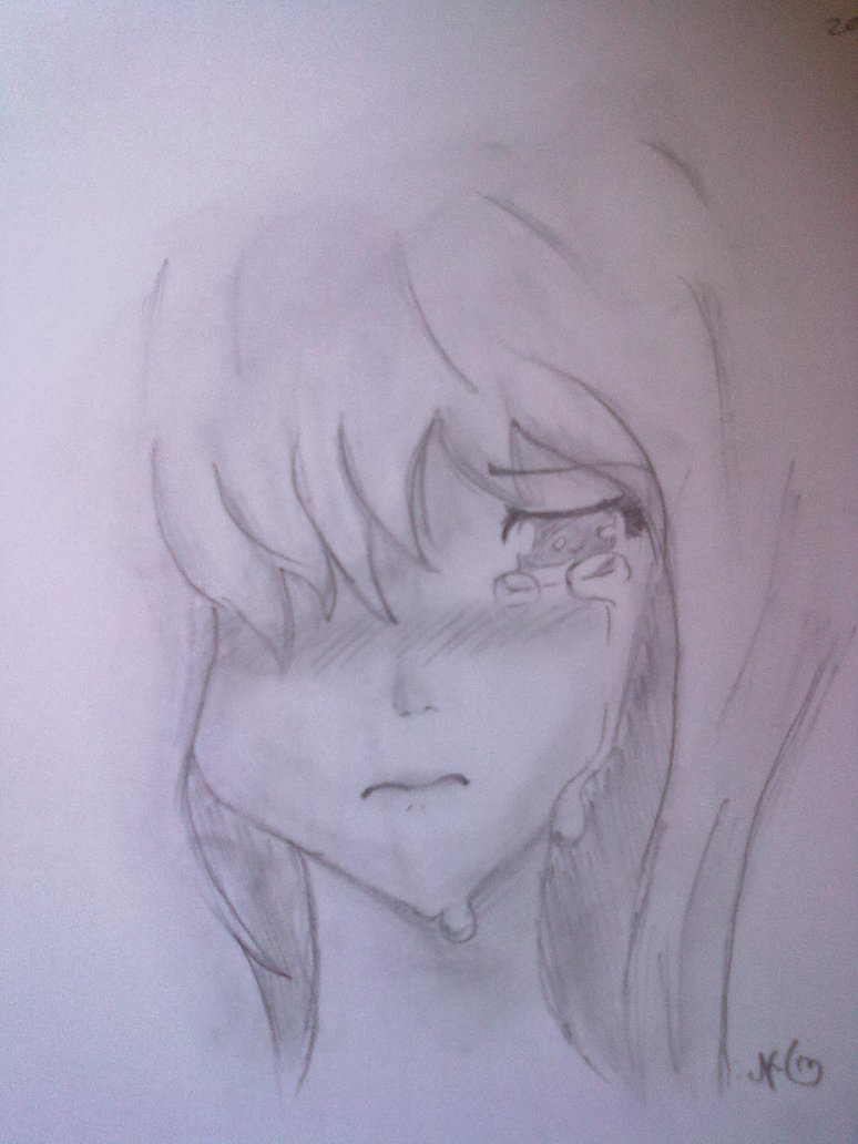 Crying Anime Girl Drawing At Getdrawings Free Download