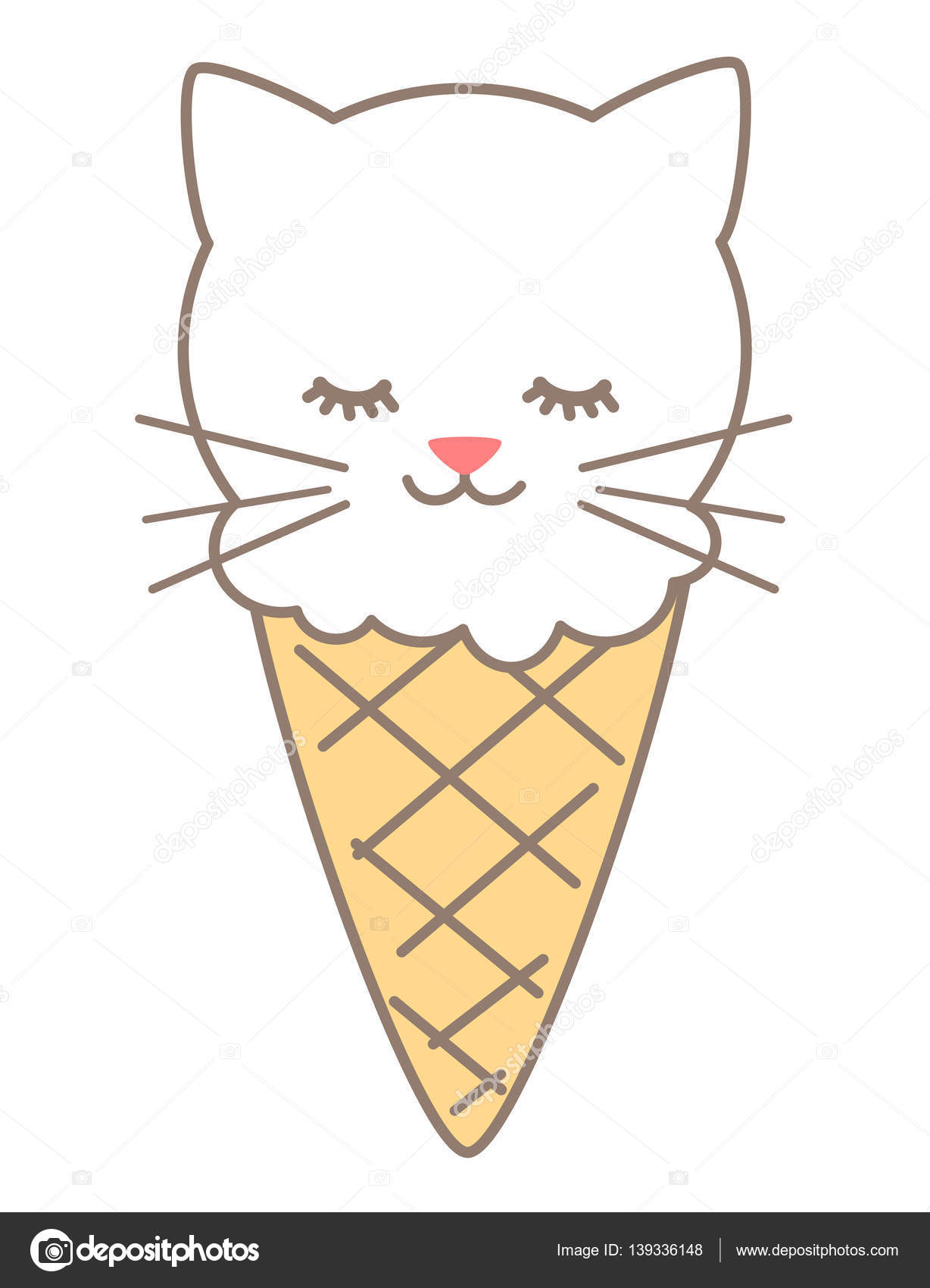 Cute Ice Cream Cone Drawing at GetDrawings | Free download