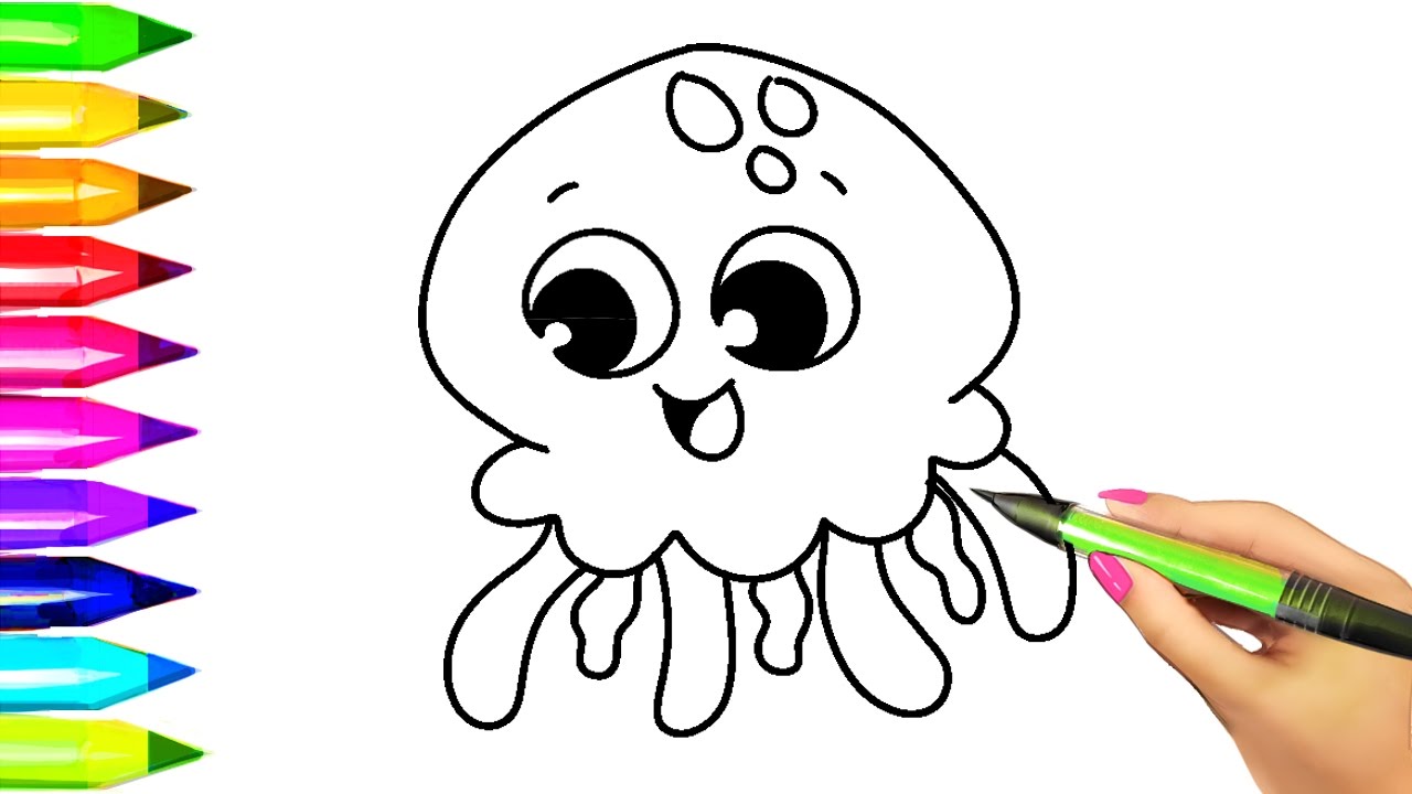 Cute Jellyfish Drawing at GetDrawings | Free download