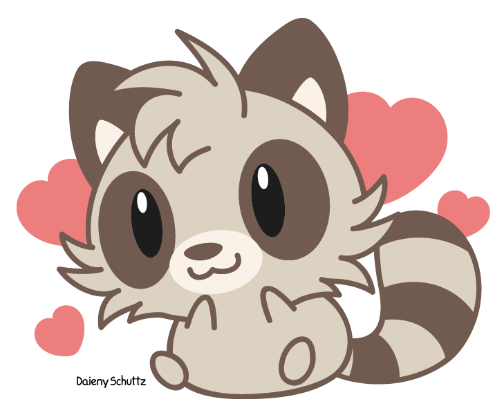 Cute Raccoon Drawing