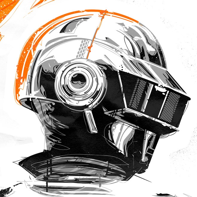 Daft Punk Helmet Drawing at GetDrawings | Free download