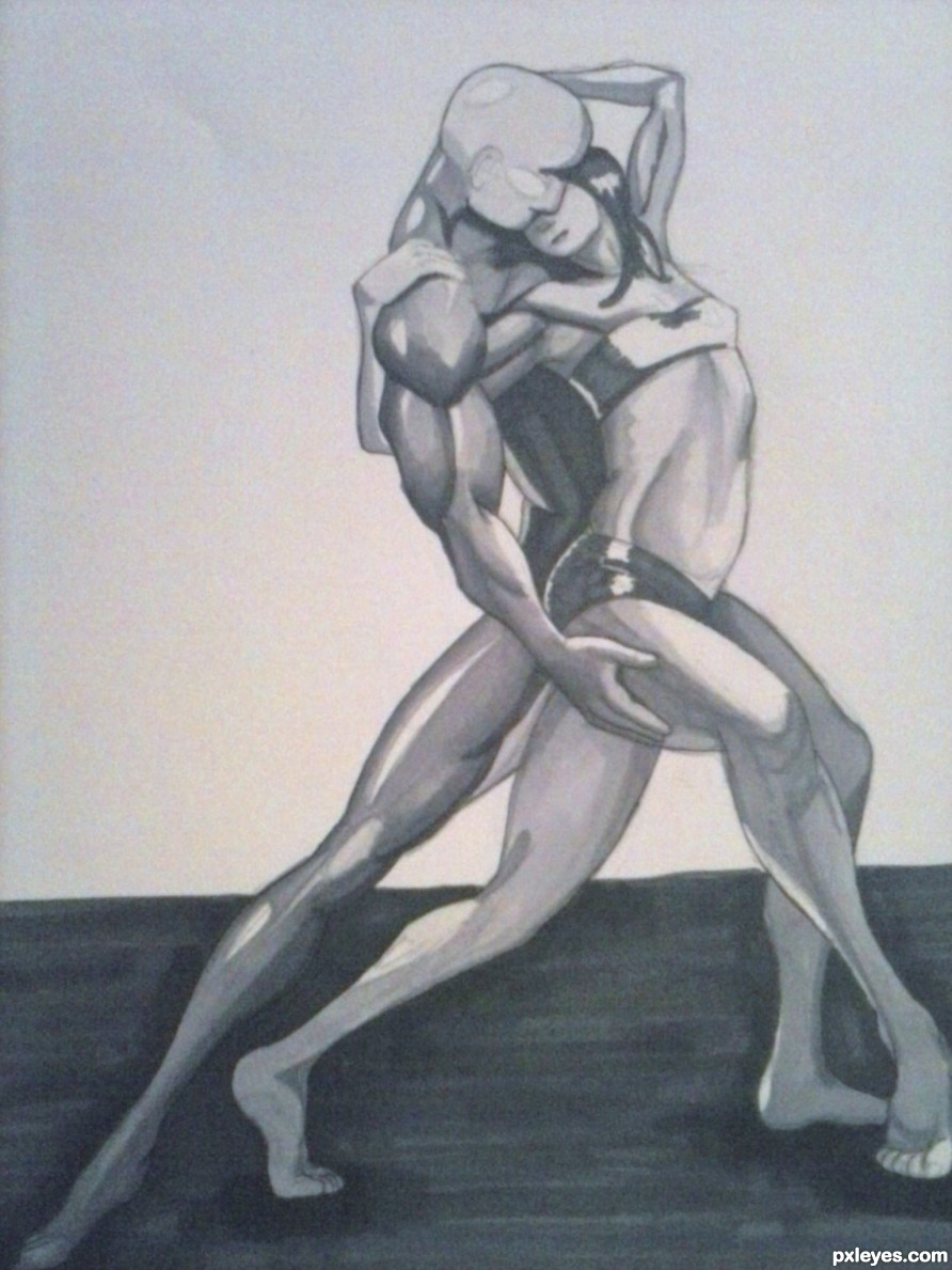 Creative Cute Drawing Sketch Dancer with Pencil