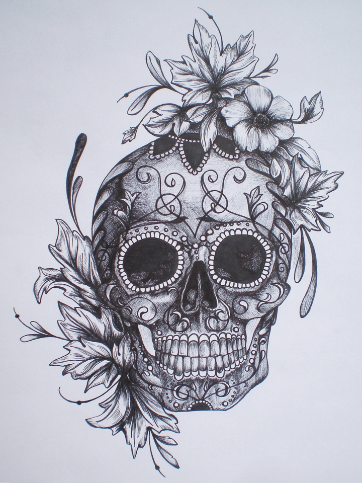 Day Of The Dead Skulls Drawing At GetDrawings Free Download