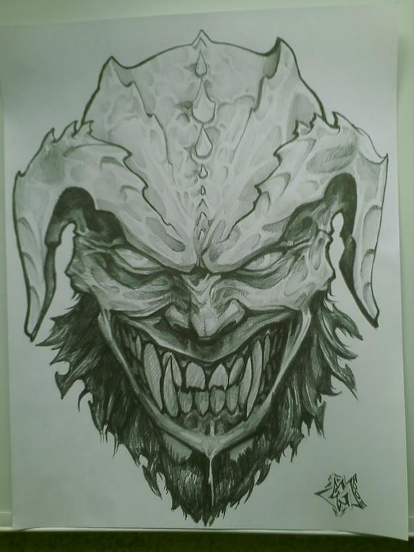Demon Face Drawing at GetDrawings | Free download