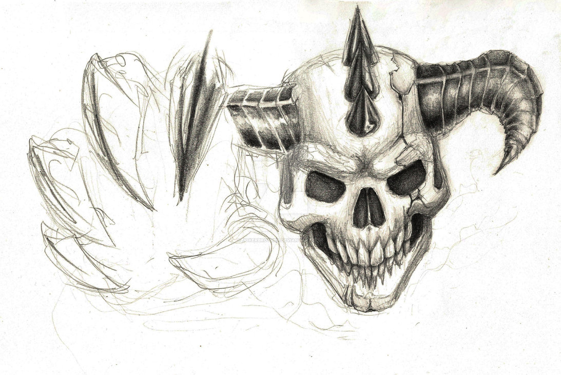 Demon Artwork Skull Drawing.