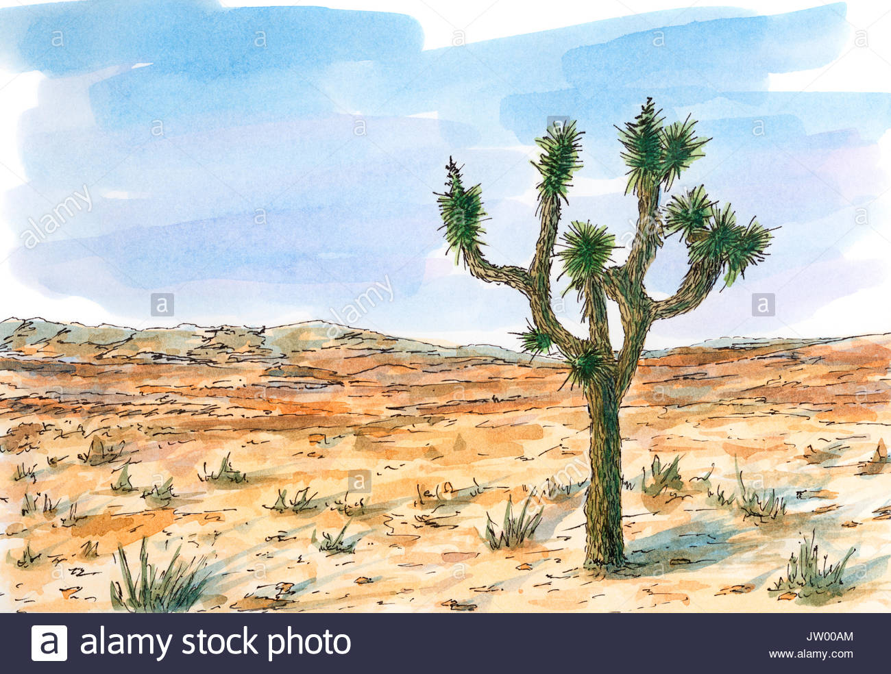 Desert Landscape Drawing at GetDrawings | Free download