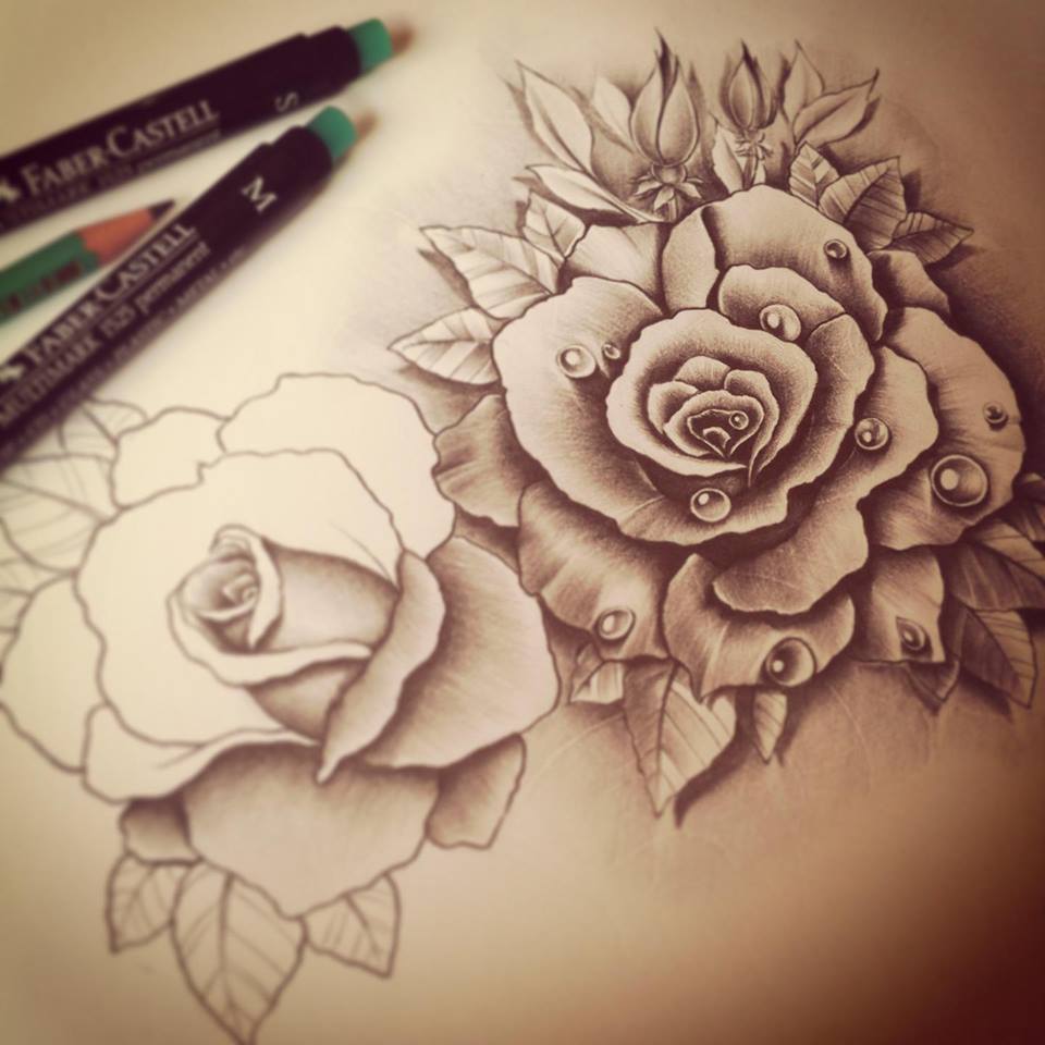 Detailed Rose Drawing At Getdrawings 